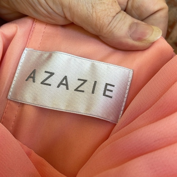 Azazie Elegant Coral Sleeveless Formal Dress - Picture 7 of 10